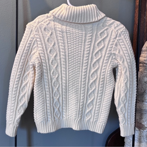 Janie and Jack Cream Cable Knit Shawl Collar Sweater Size 2T - Picture 2 of 3